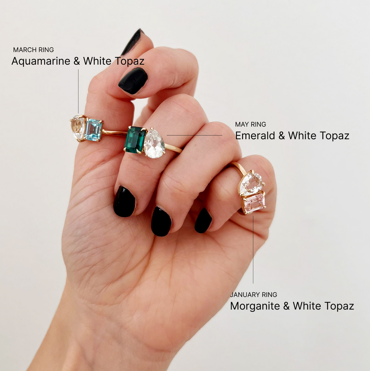 March ombre 2025 birthstone ring