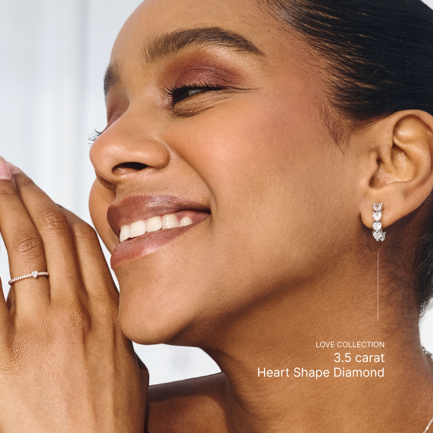 Heart shaped diamond hoop earrings online