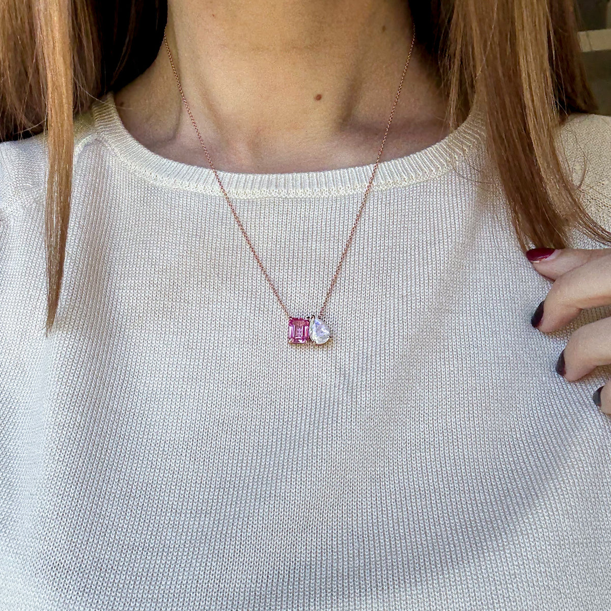 October Toi et Moi Necklace