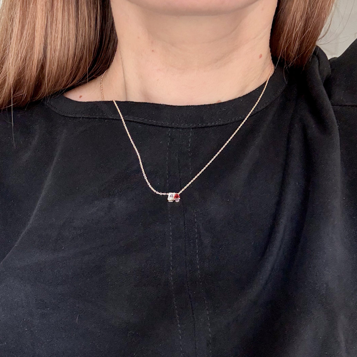 White Topaz Toi et Moi Necklace