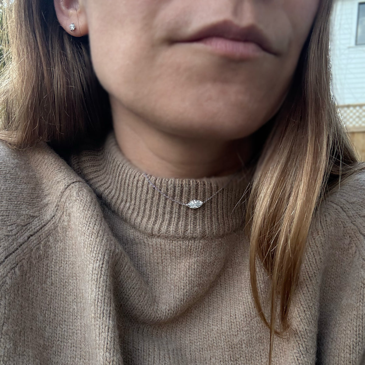 Diamond Mini Evil Eye Necklace