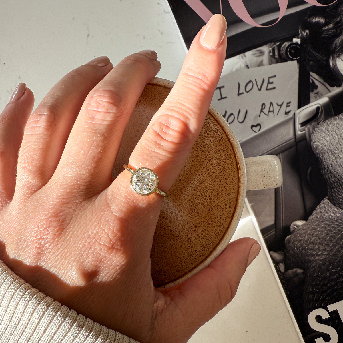 Round Bezel Diamond Ring