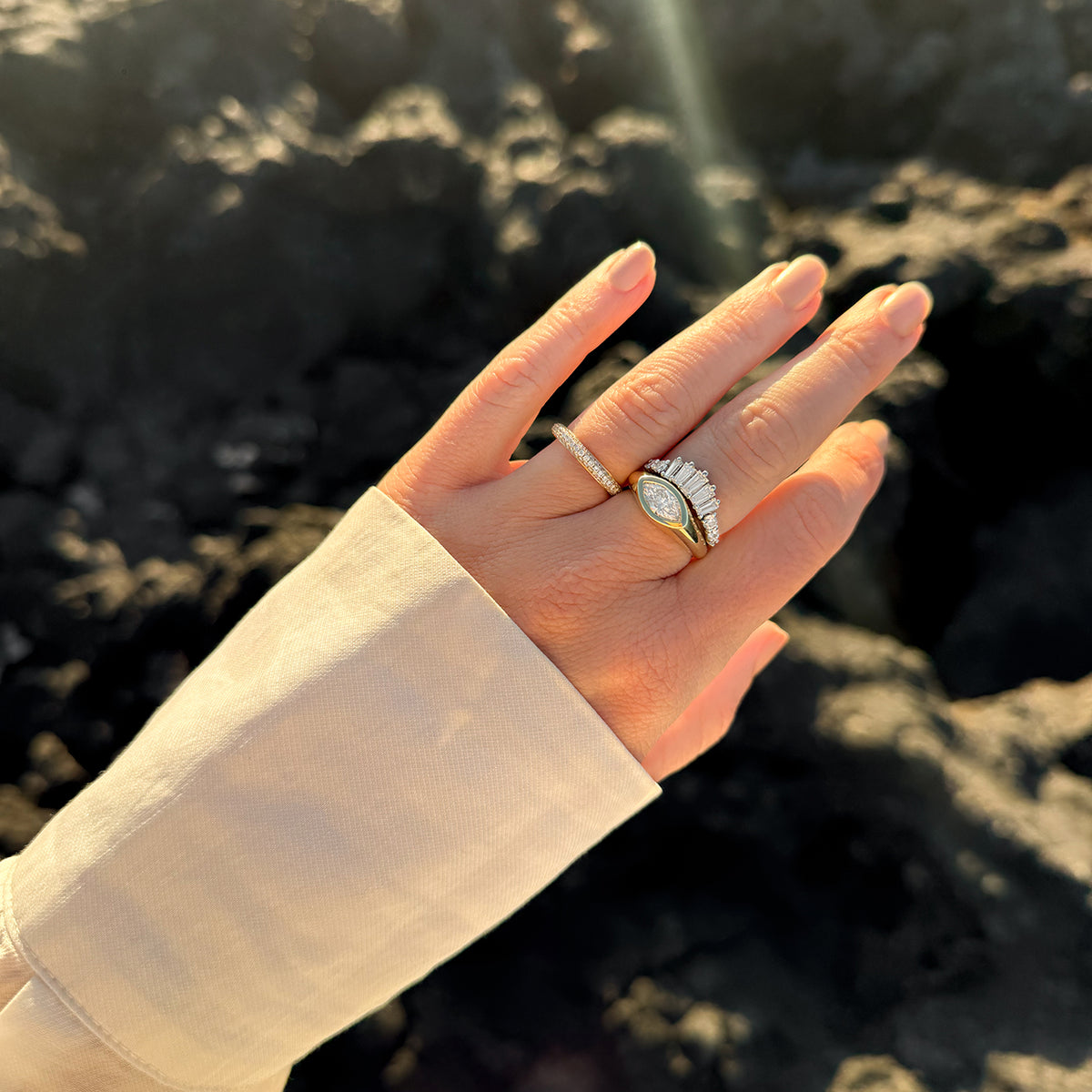 The Evil Eye Ring Set - Diamond