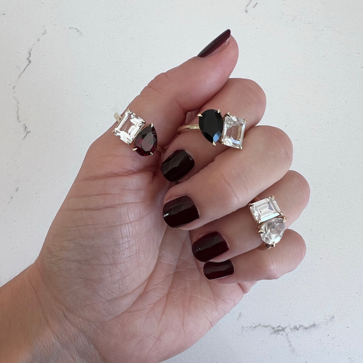 Onyx Toi et Moi Ring