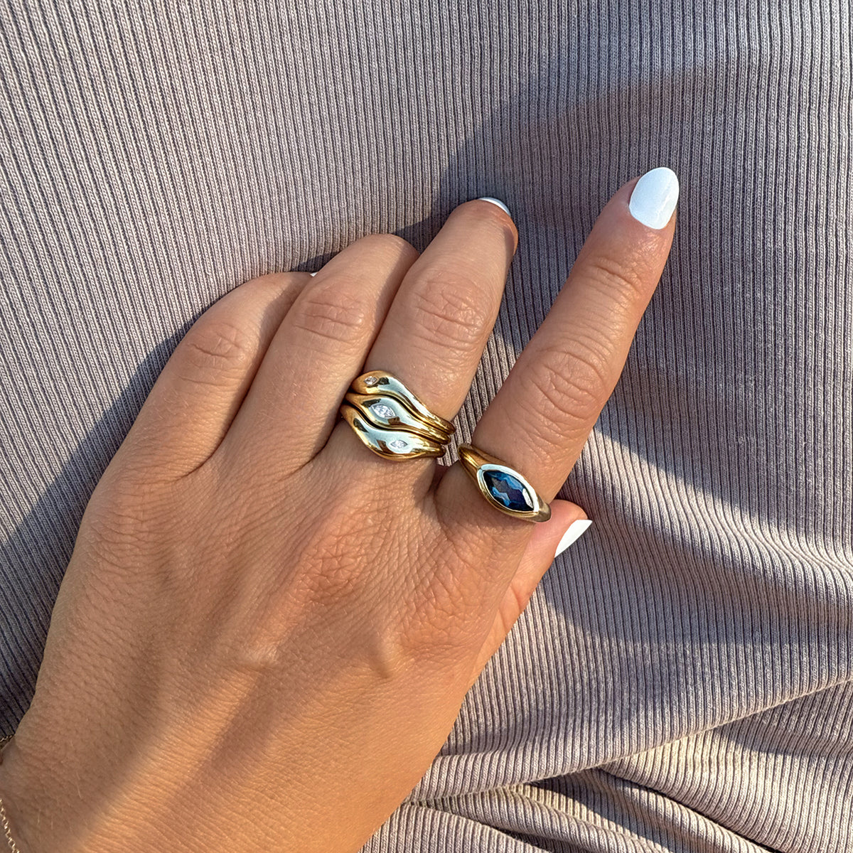 Dark Blue Evil Eye Ring