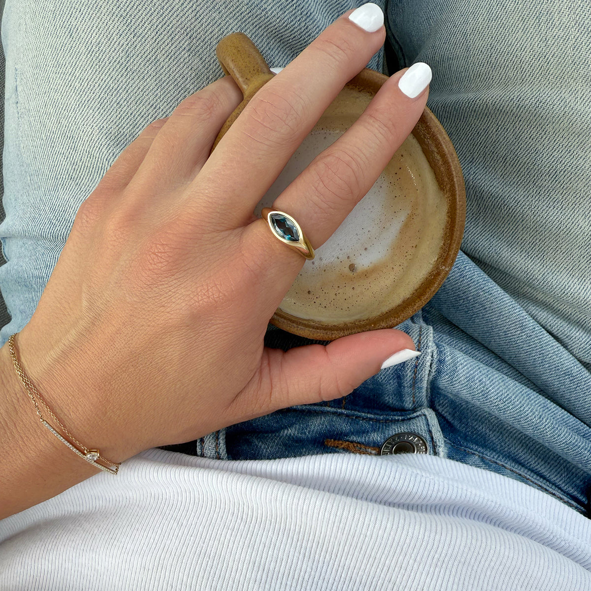 Dark Blue Evil Eye Ring