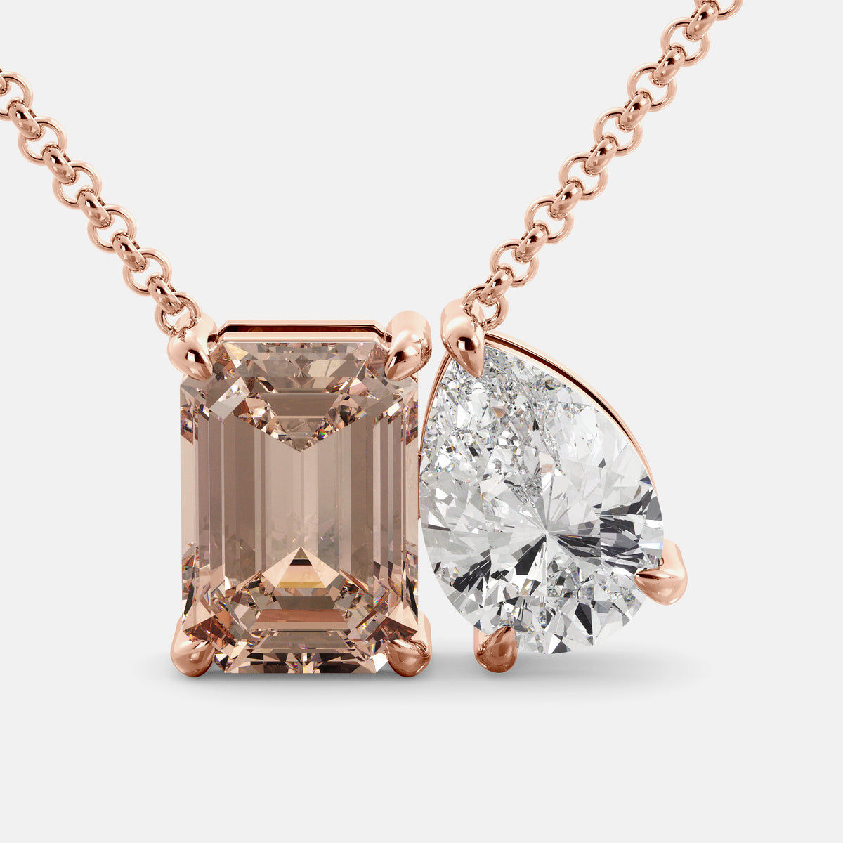 Morganite Toi et Moi Necklace