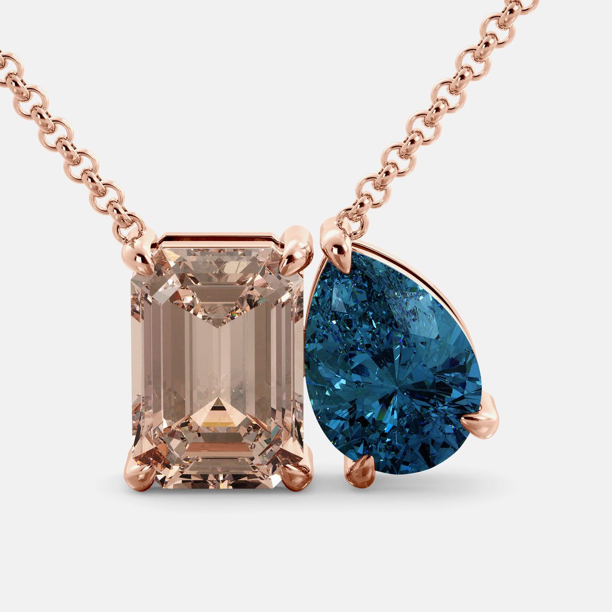 Morganite Toi et Moi Necklace