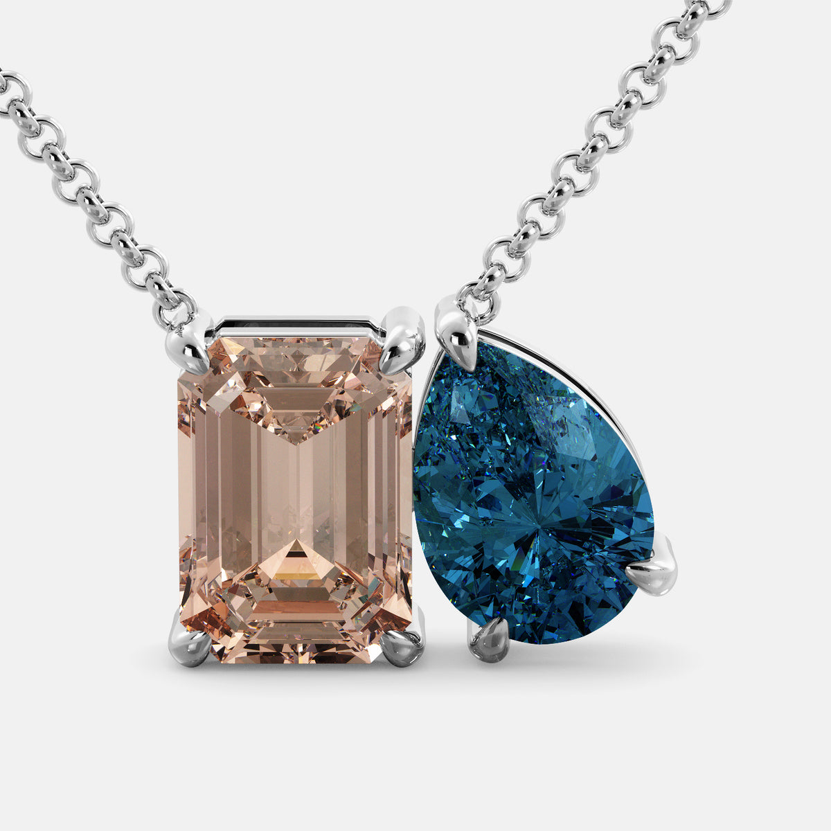 Morganite Toi et Moi Necklace