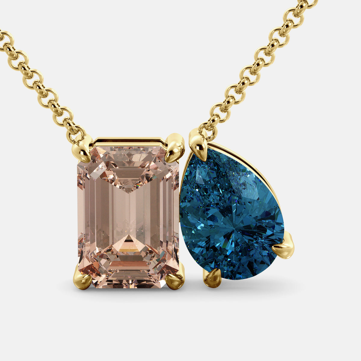 Morganite Toi et Moi Necklace