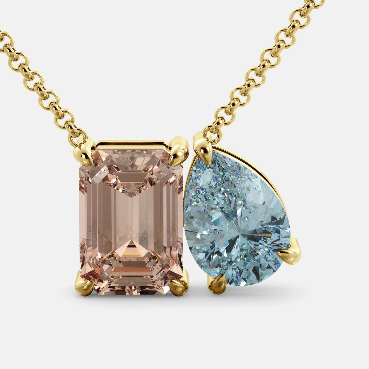 Morganite Toi et Moi Necklace