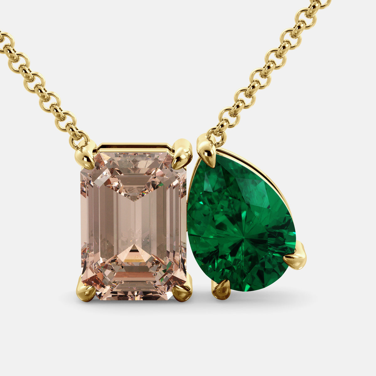 Morganite Toi et Moi Necklace