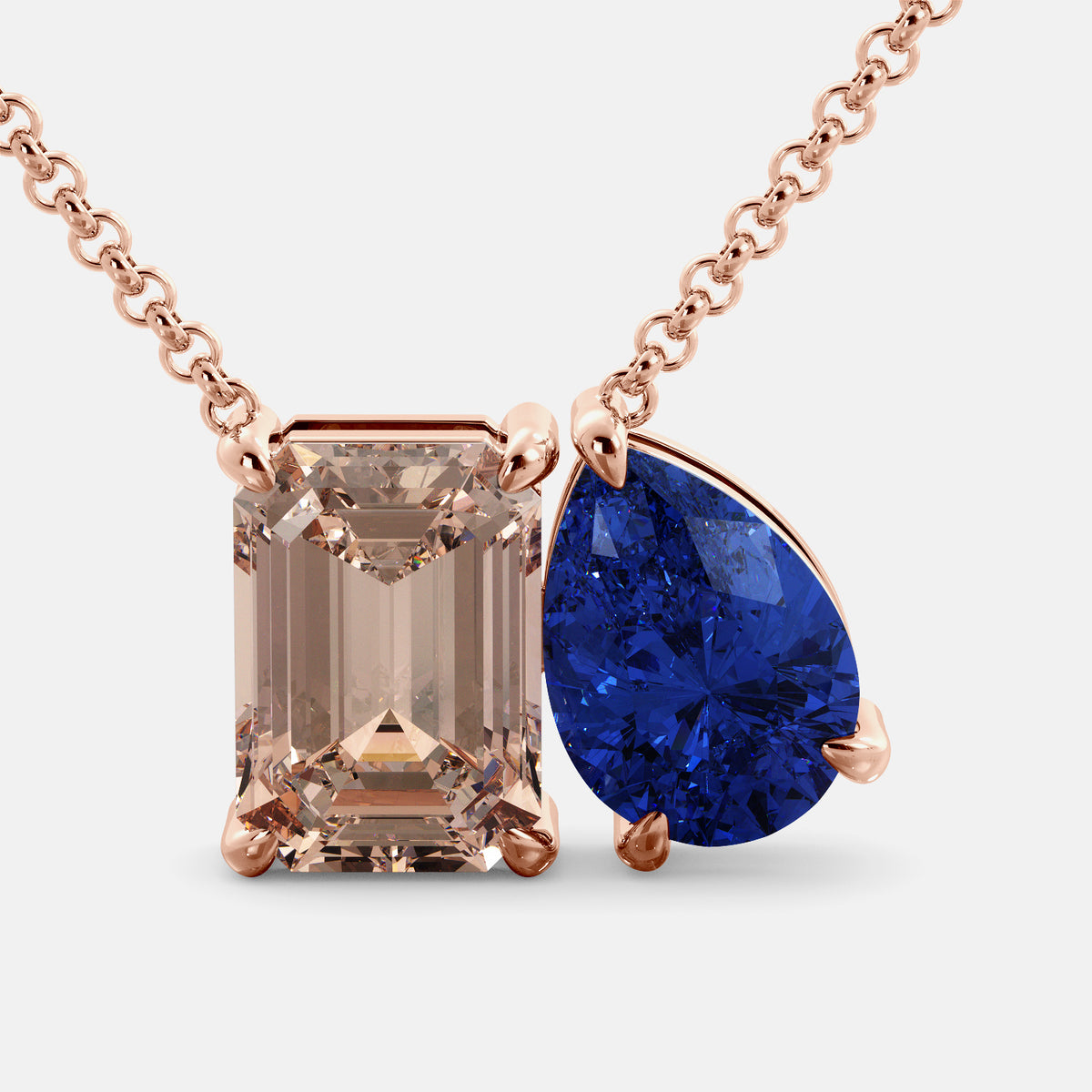 Morganite Toi et Moi Necklace