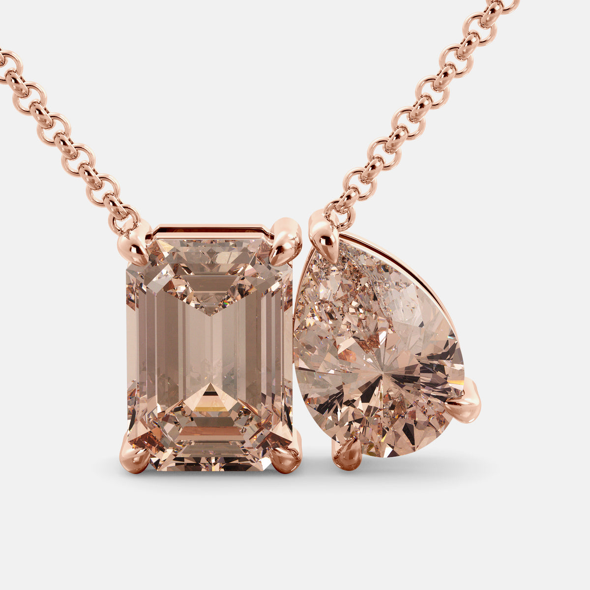 Morganite Toi et Moi Necklace