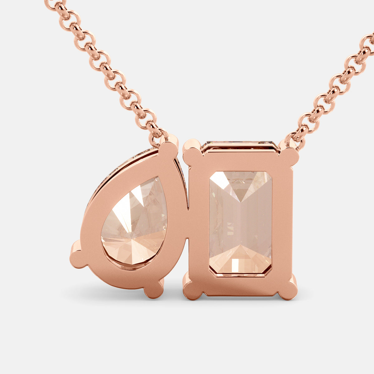 Morganite Toi et Moi Necklace