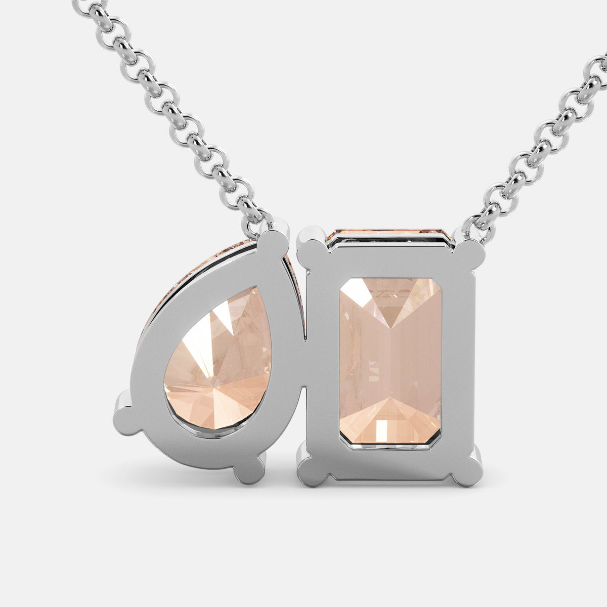 Morganite Toi et Moi Necklace