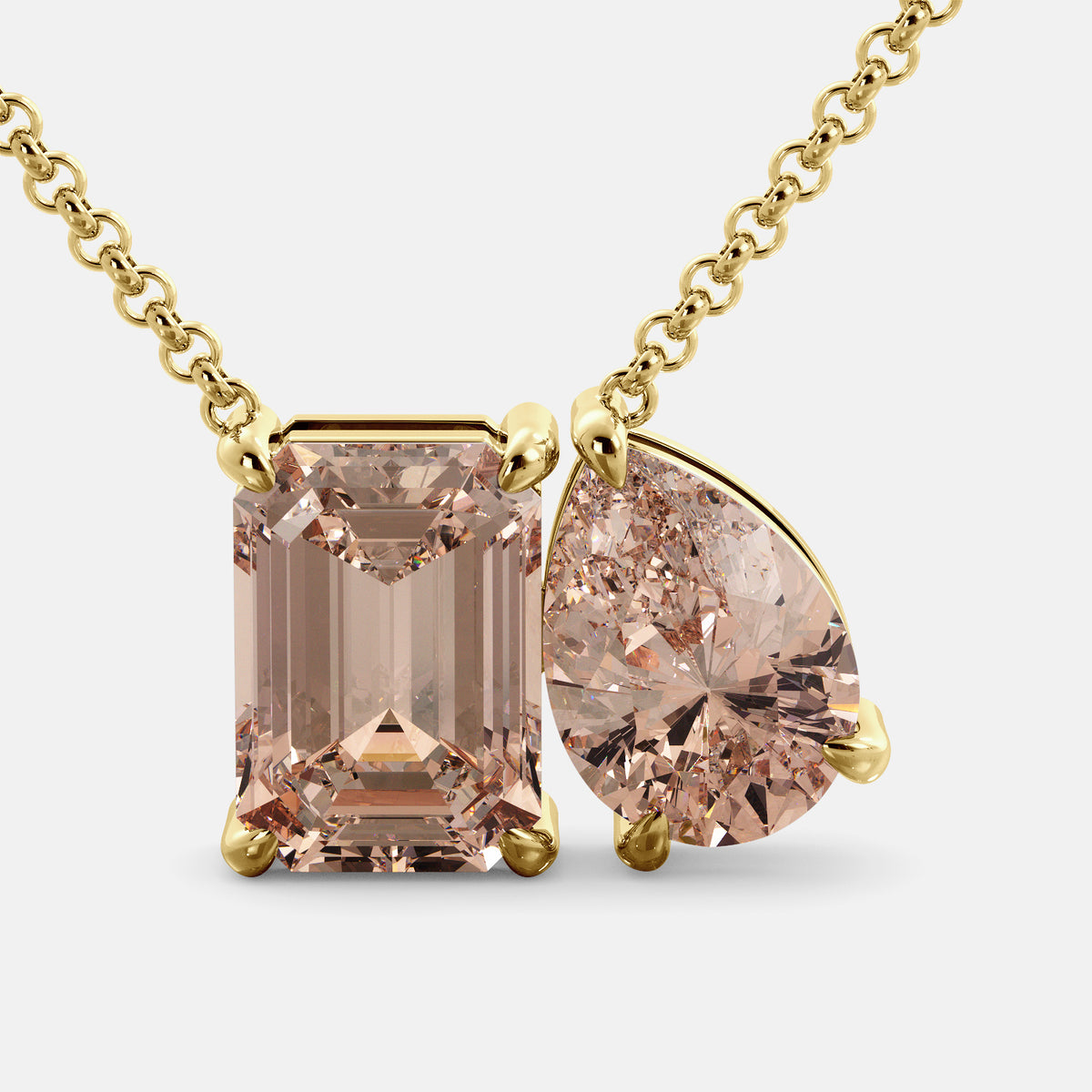 Morganite Toi et Moi Necklace