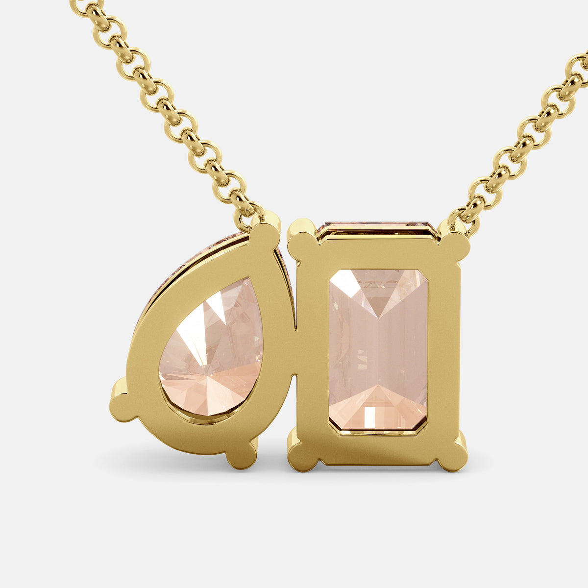 Morganite Toi et Moi Necklace