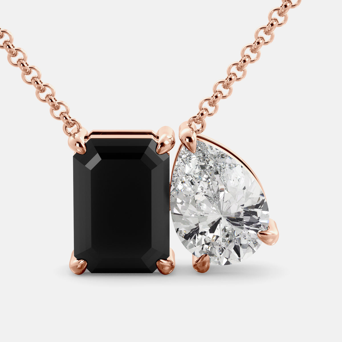 Onyx Toi et Moi Necklace