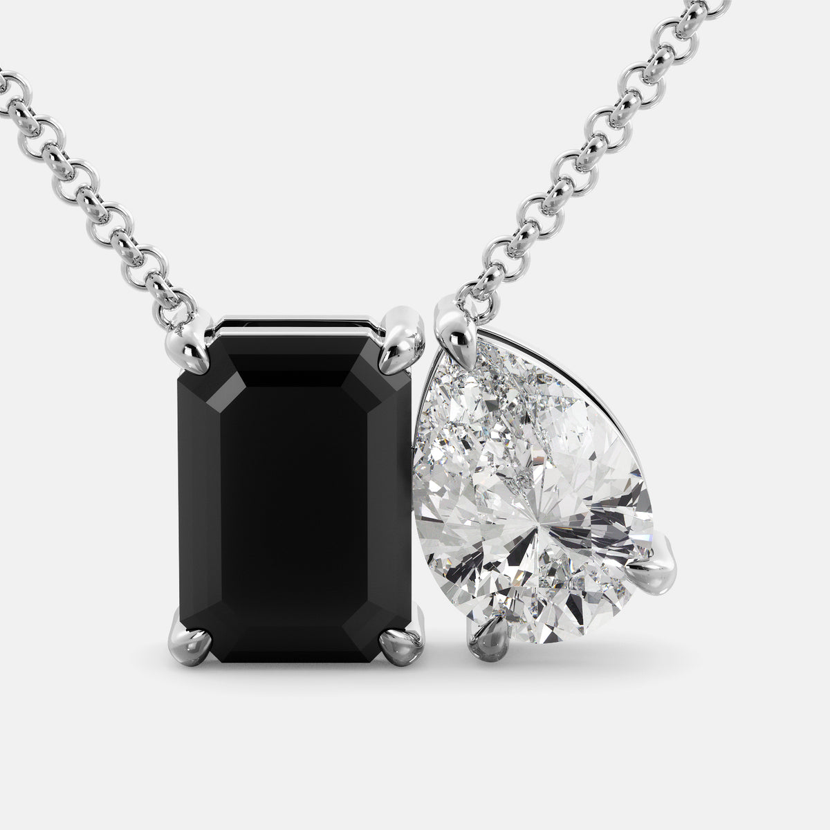 Onyx Toi et Moi Necklace
