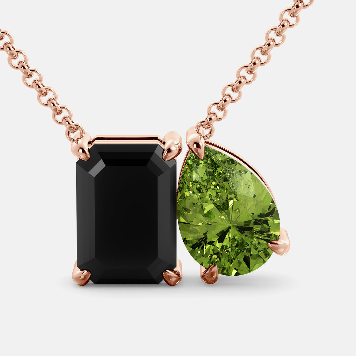 Onyx Toi et Moi Necklace