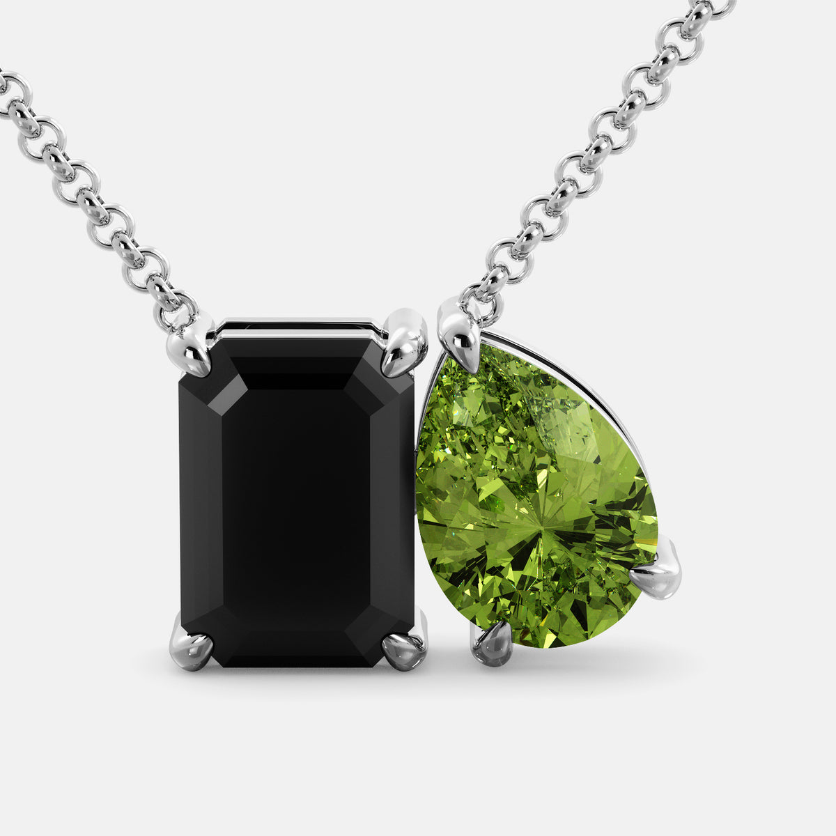 Onyx Toi et Moi Necklace