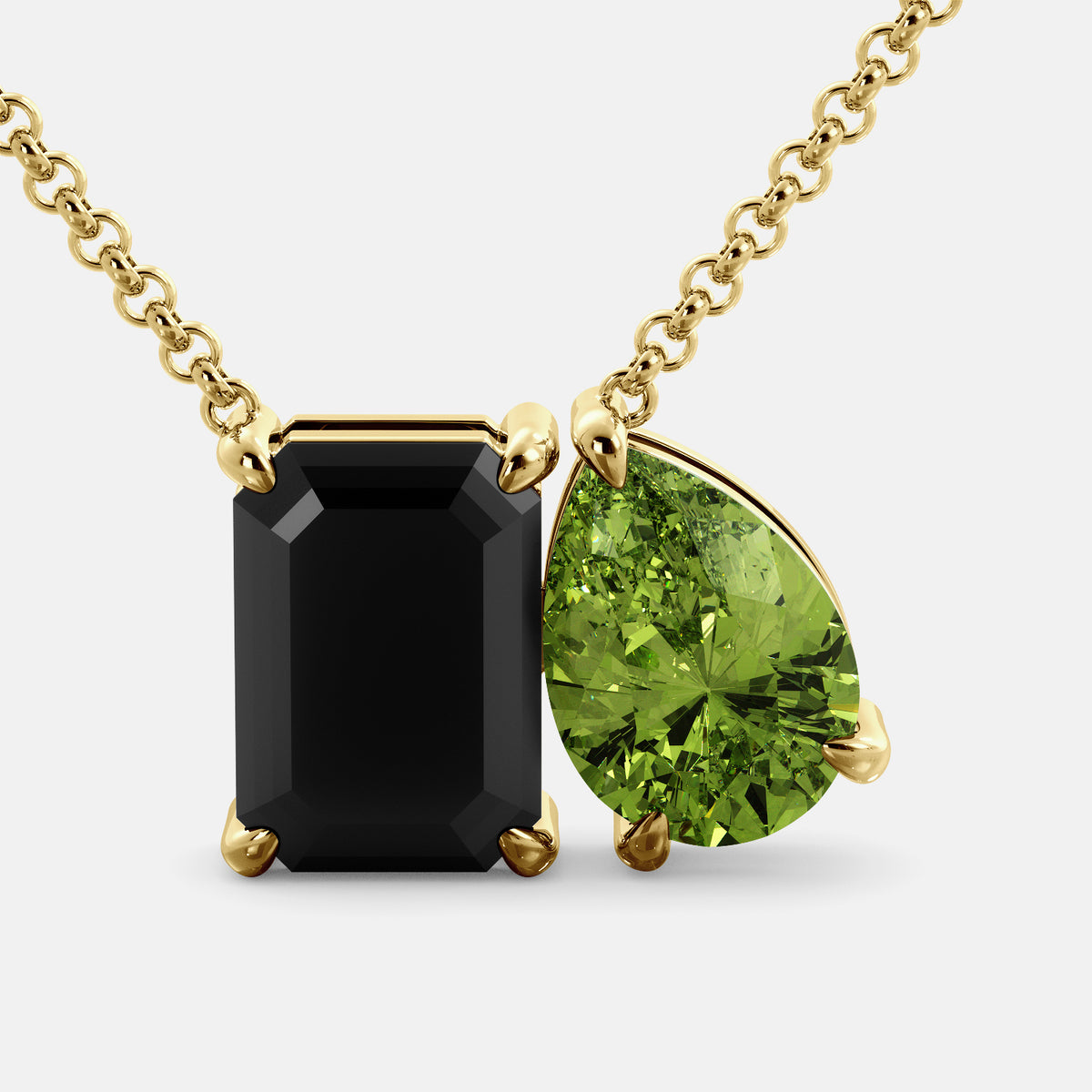 Onyx Toi et Moi Necklace