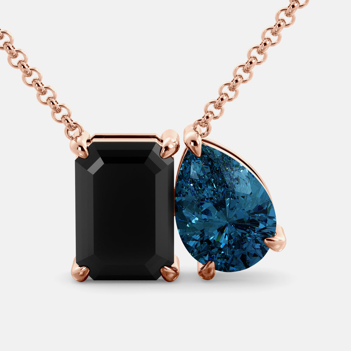 Onyx Toi et Moi Necklace