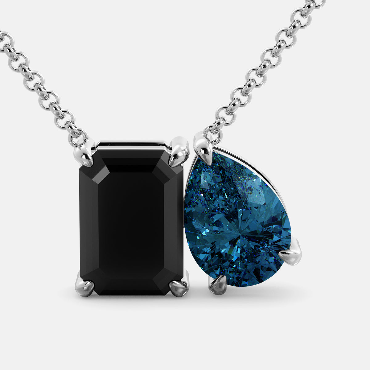 Onyx Toi et Moi Necklace