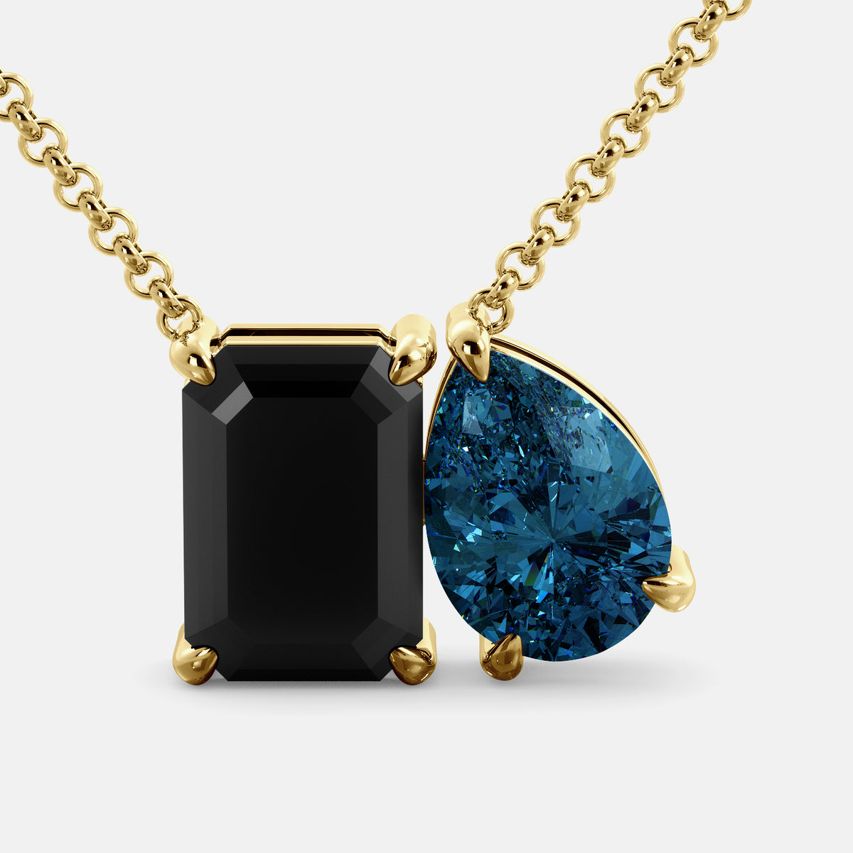 Onyx Toi et Moi Necklace