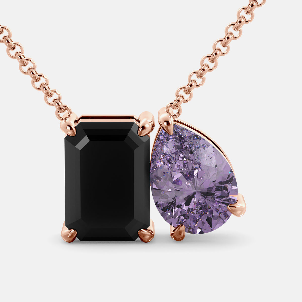 Onyx Toi et Moi Necklace