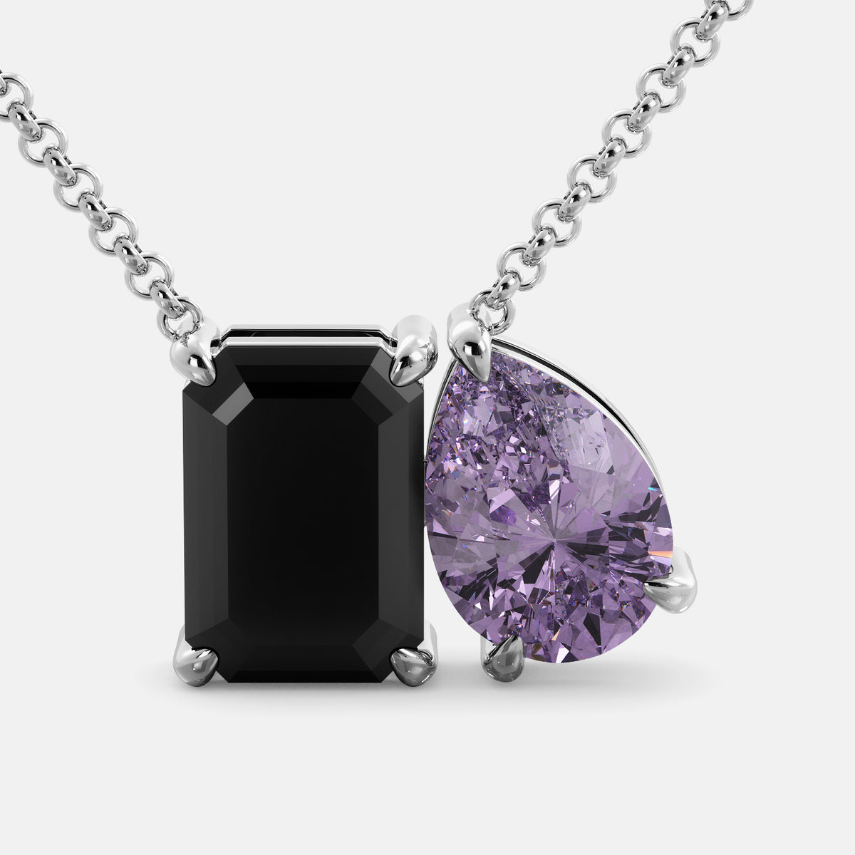 Onyx Toi et Moi Necklace