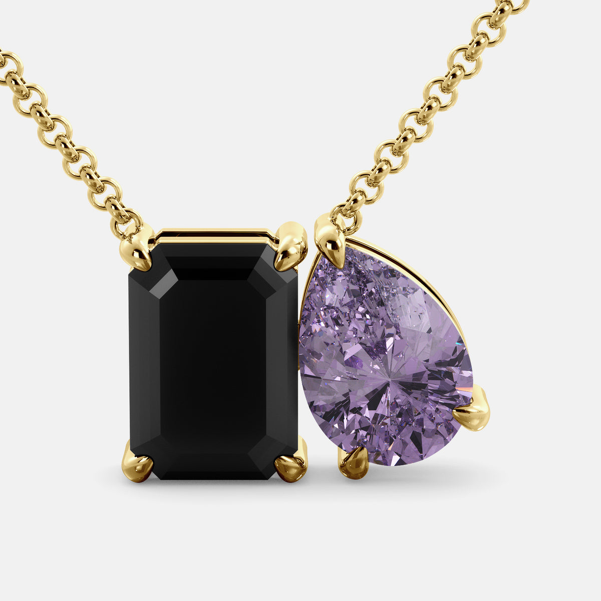 Onyx Toi et Moi Necklace