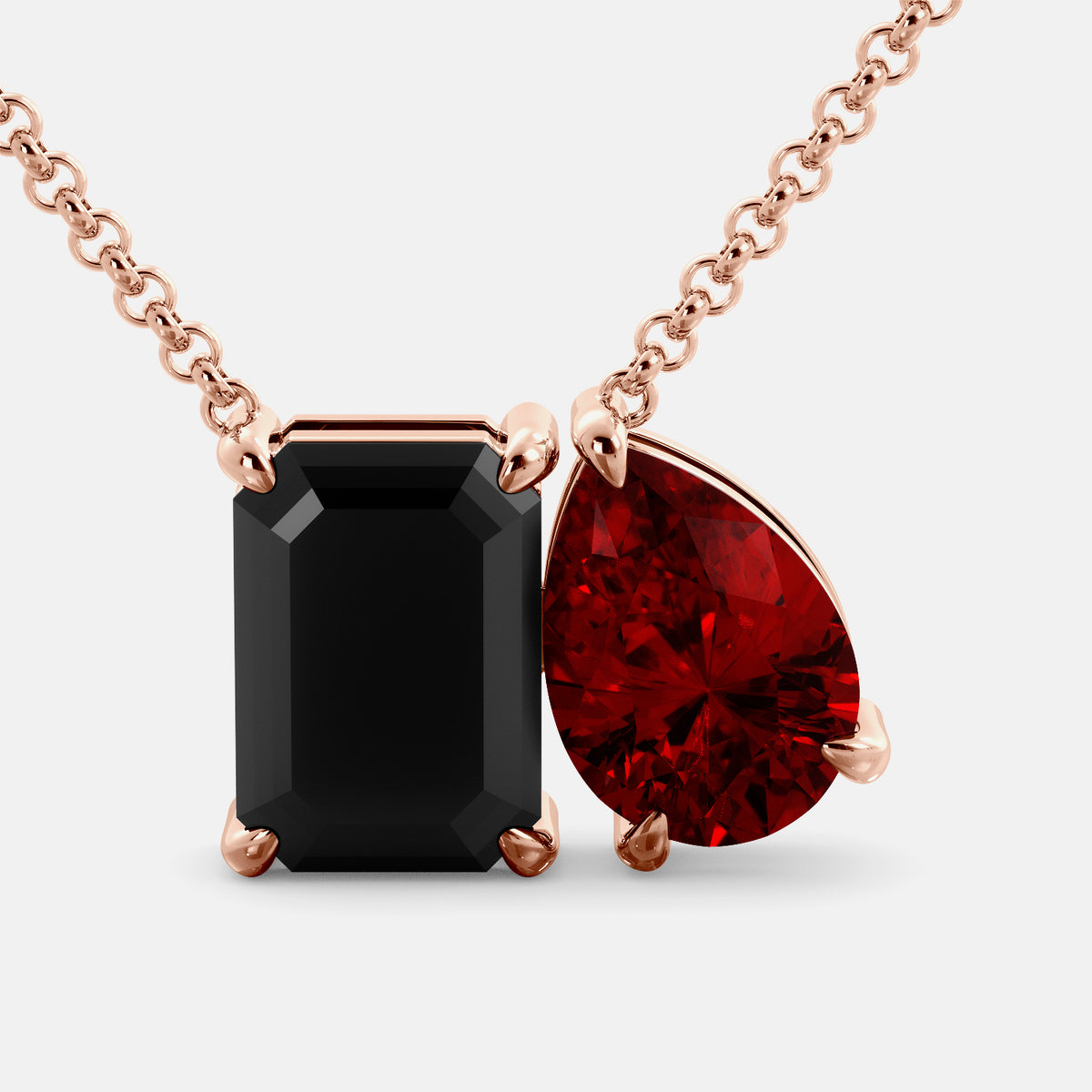 Onyx Toi et Moi Necklace