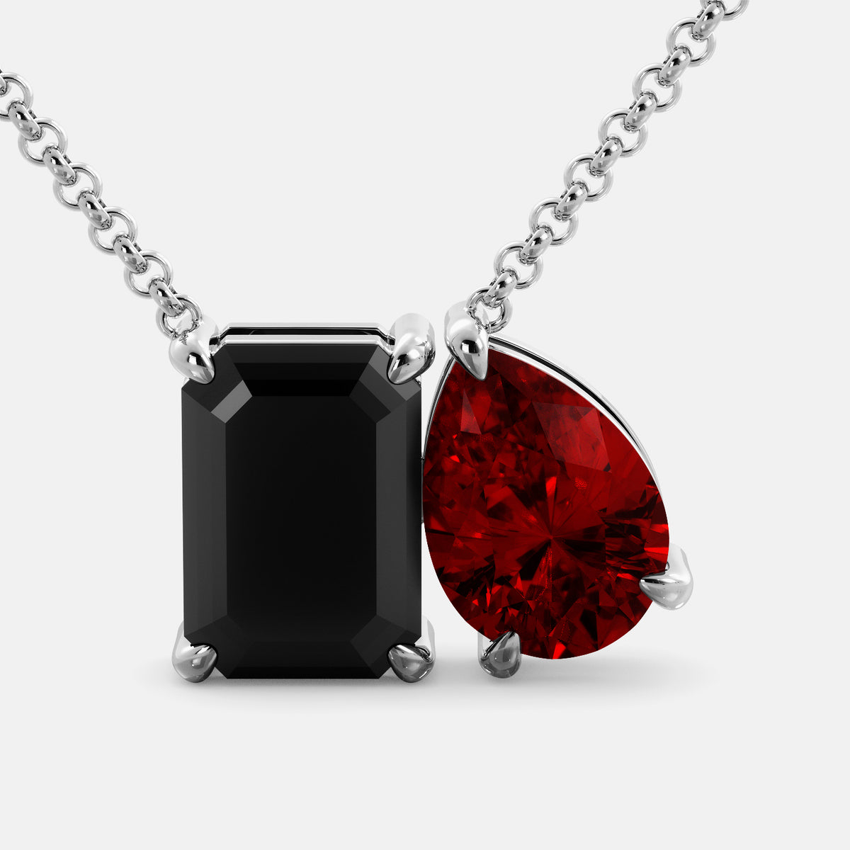 Onyx Toi et Moi Necklace