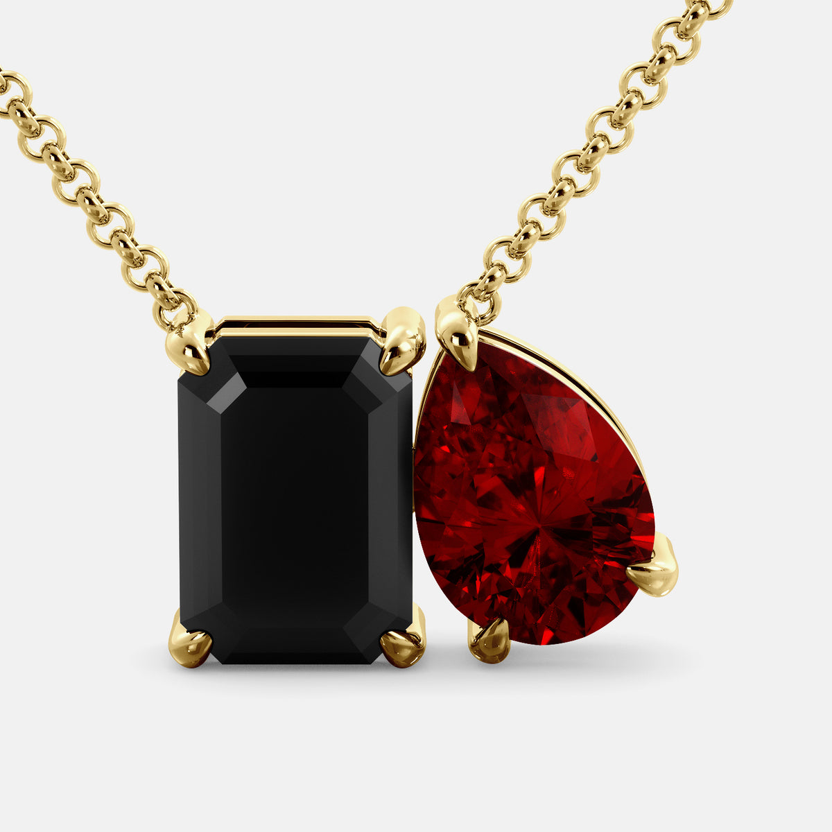 Onyx Toi et Moi Necklace