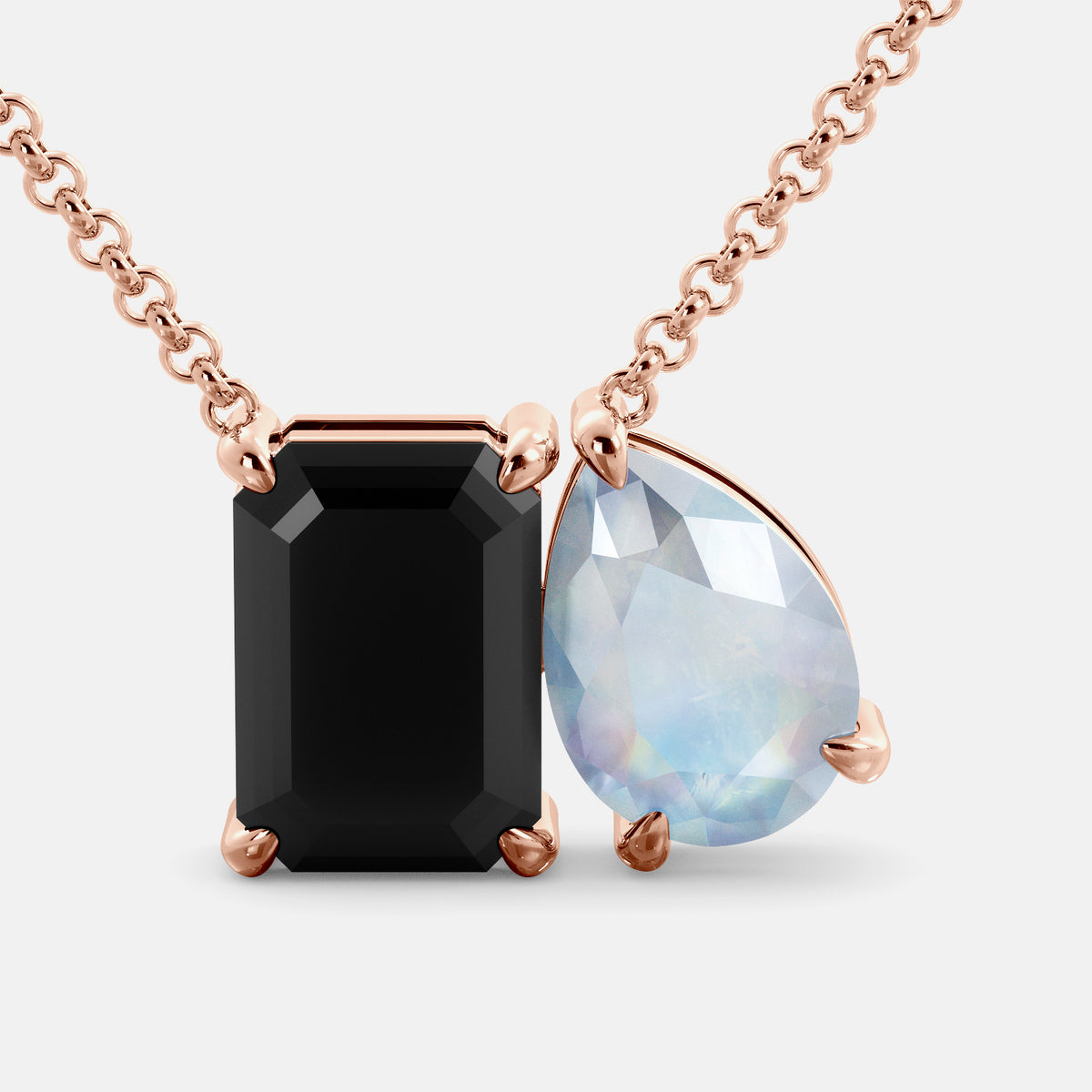 Onyx Toi et Moi Necklace