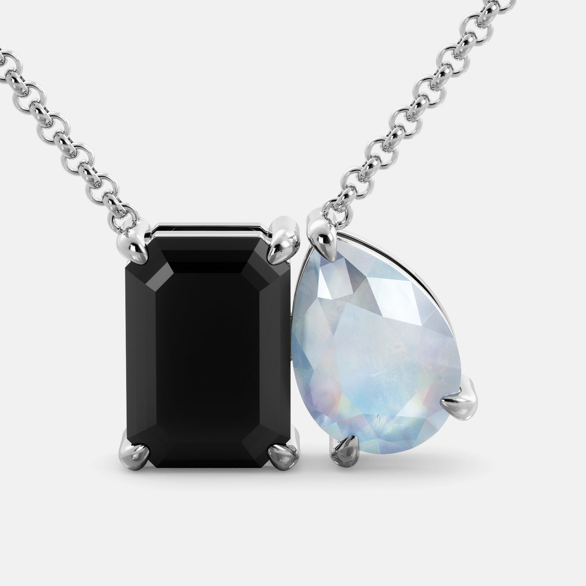 Onyx Toi et Moi Necklace