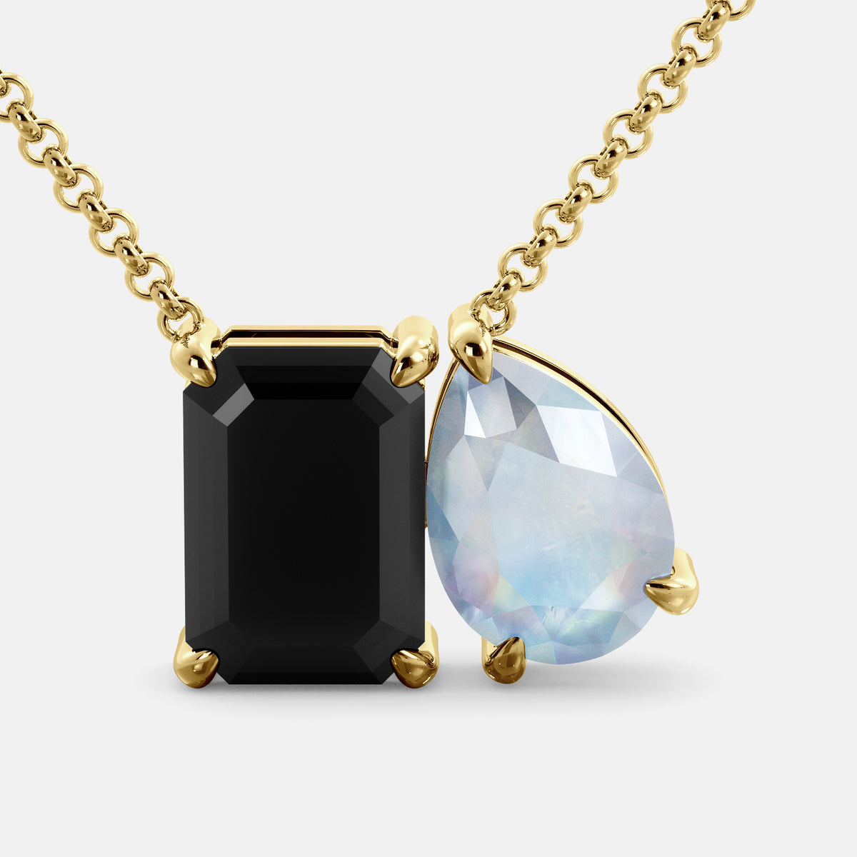 Onyx Toi et Moi Necklace
