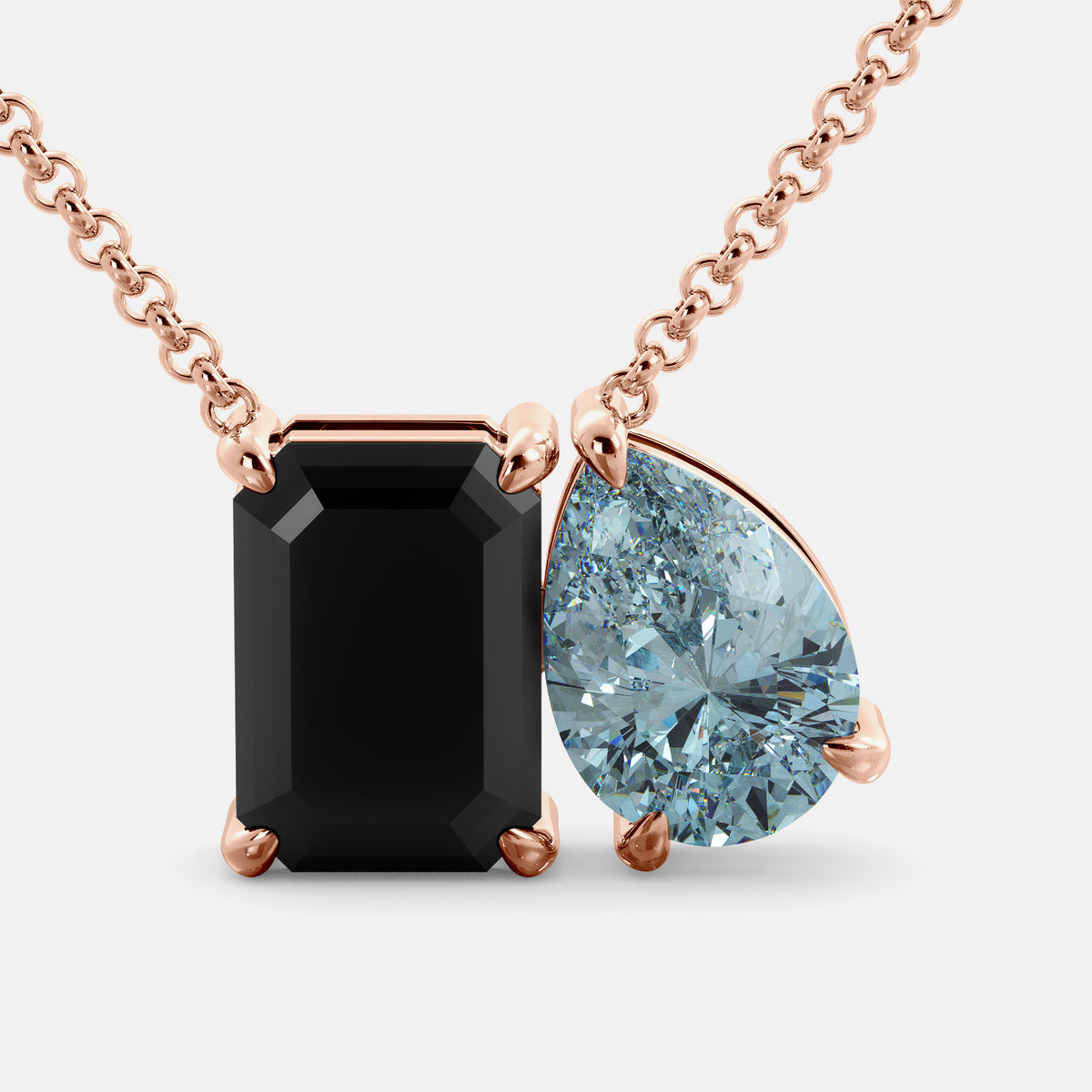 Onyx Toi et Moi Necklace