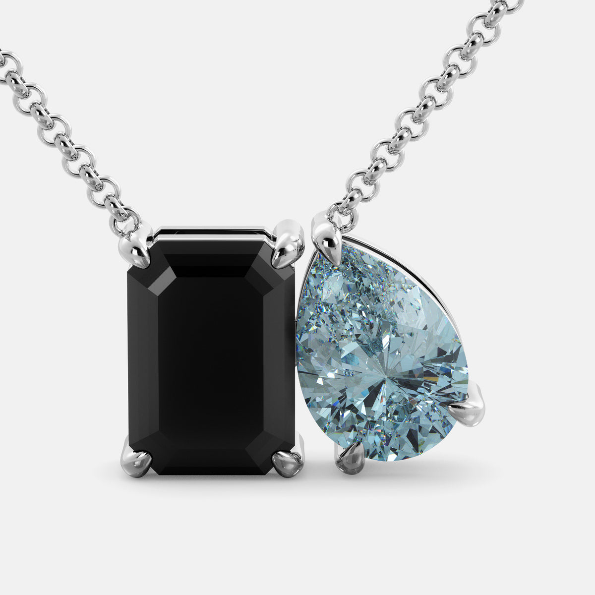 Onyx Toi et Moi Necklace