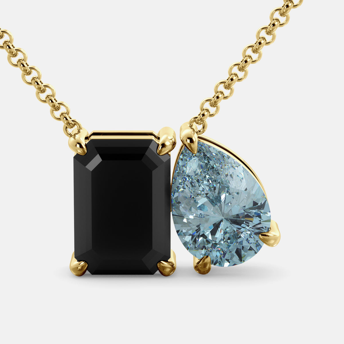 Onyx Toi et Moi Necklace