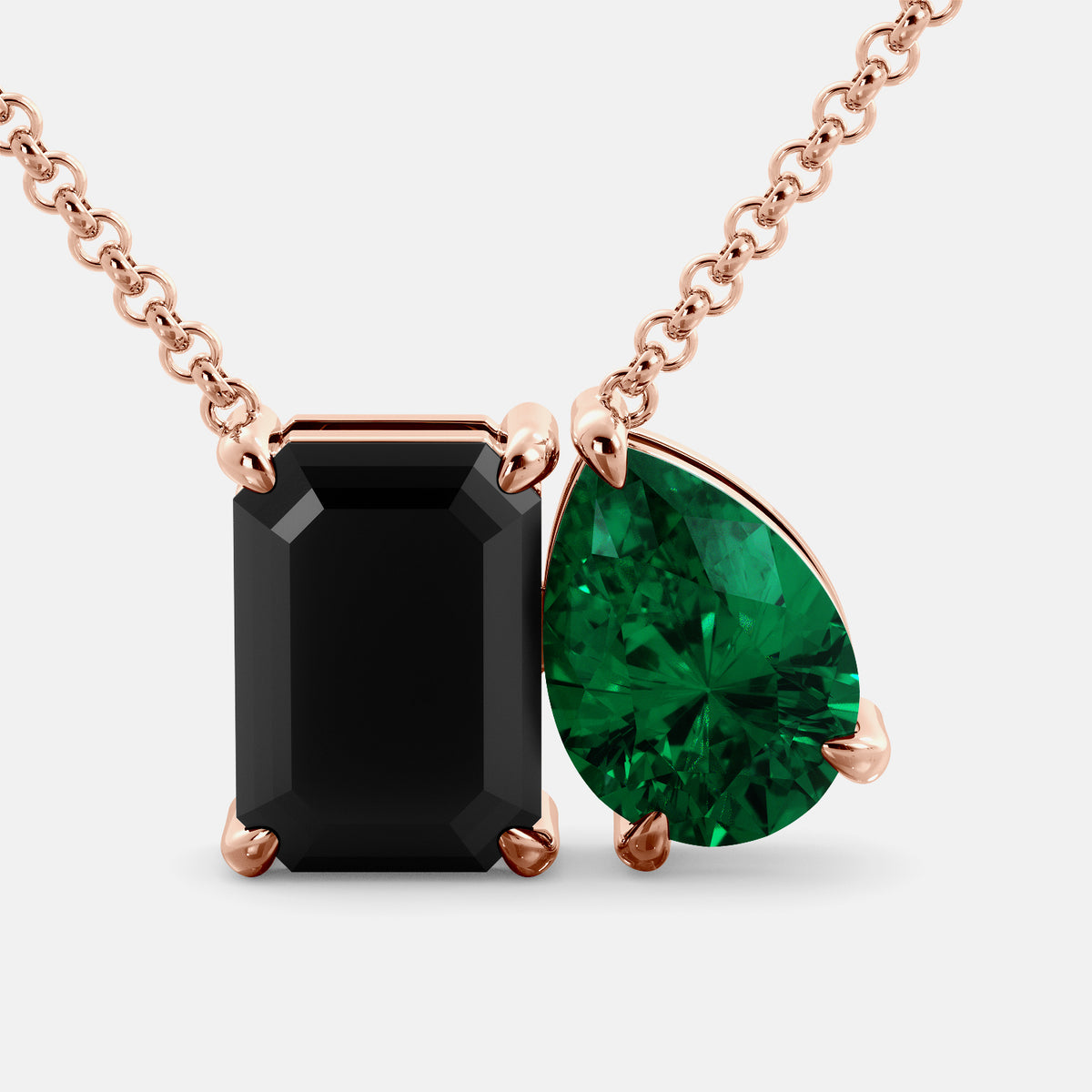 Onyx Toi et Moi Necklace
