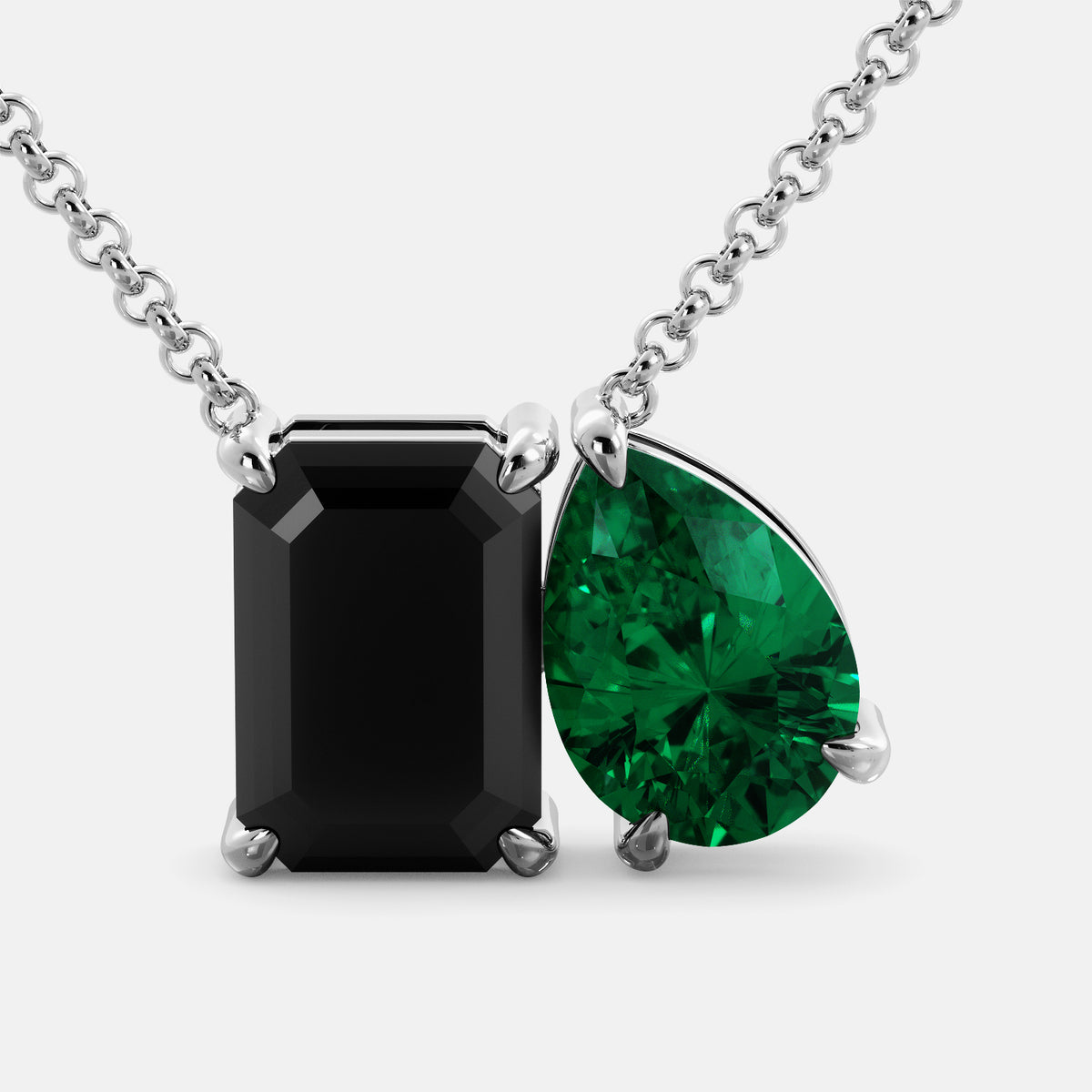 Onyx Toi et Moi Necklace