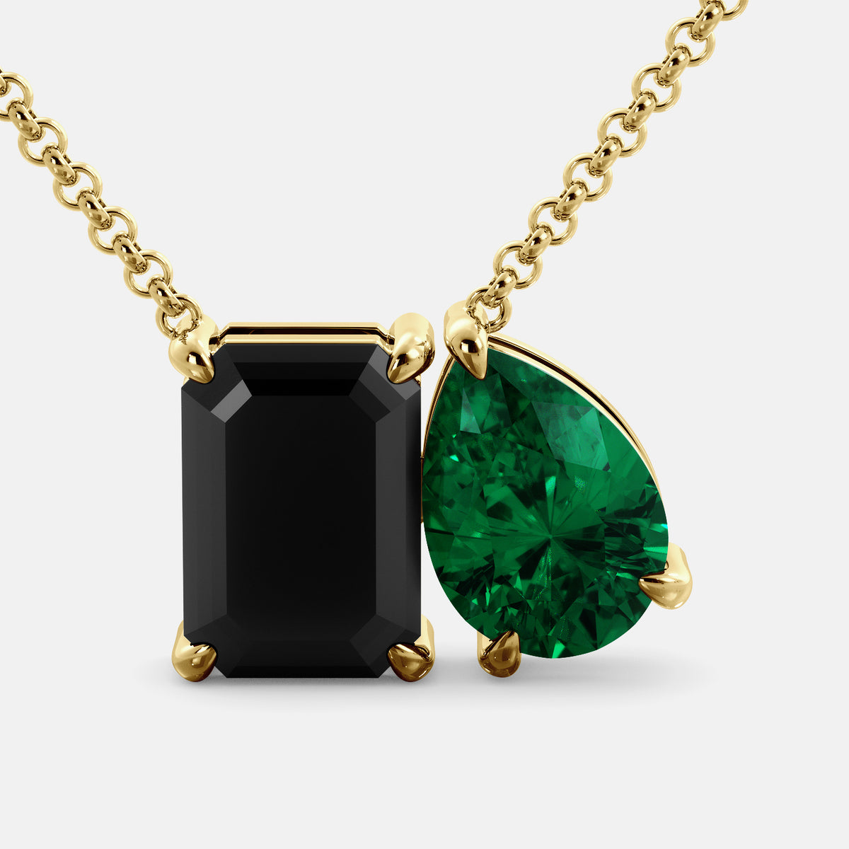 Onyx Toi et Moi Necklace