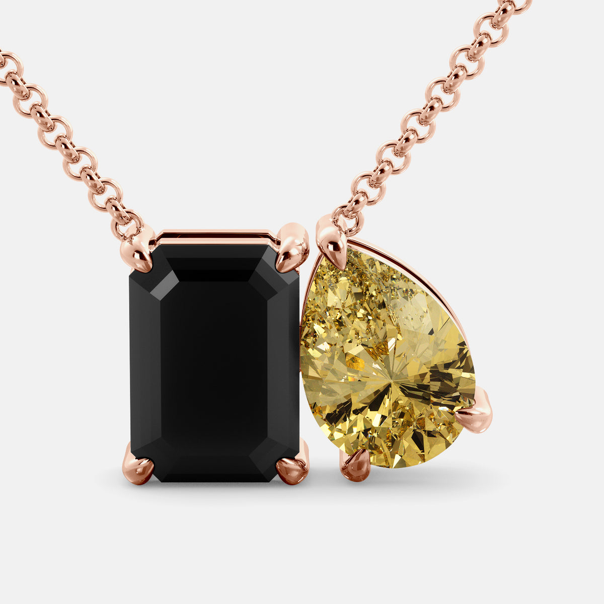 Onyx Toi et Moi Necklace