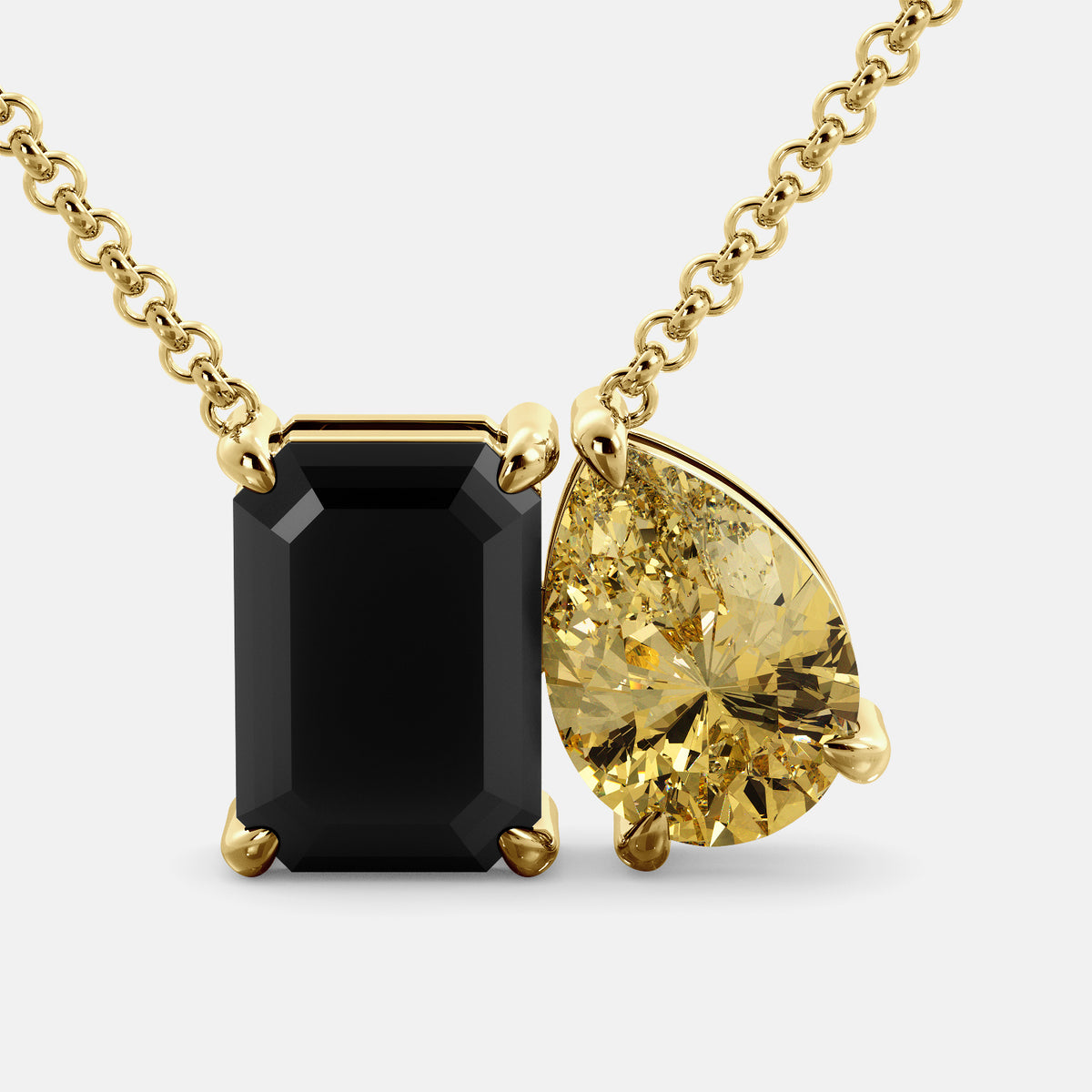 Onyx Toi et Moi Necklace