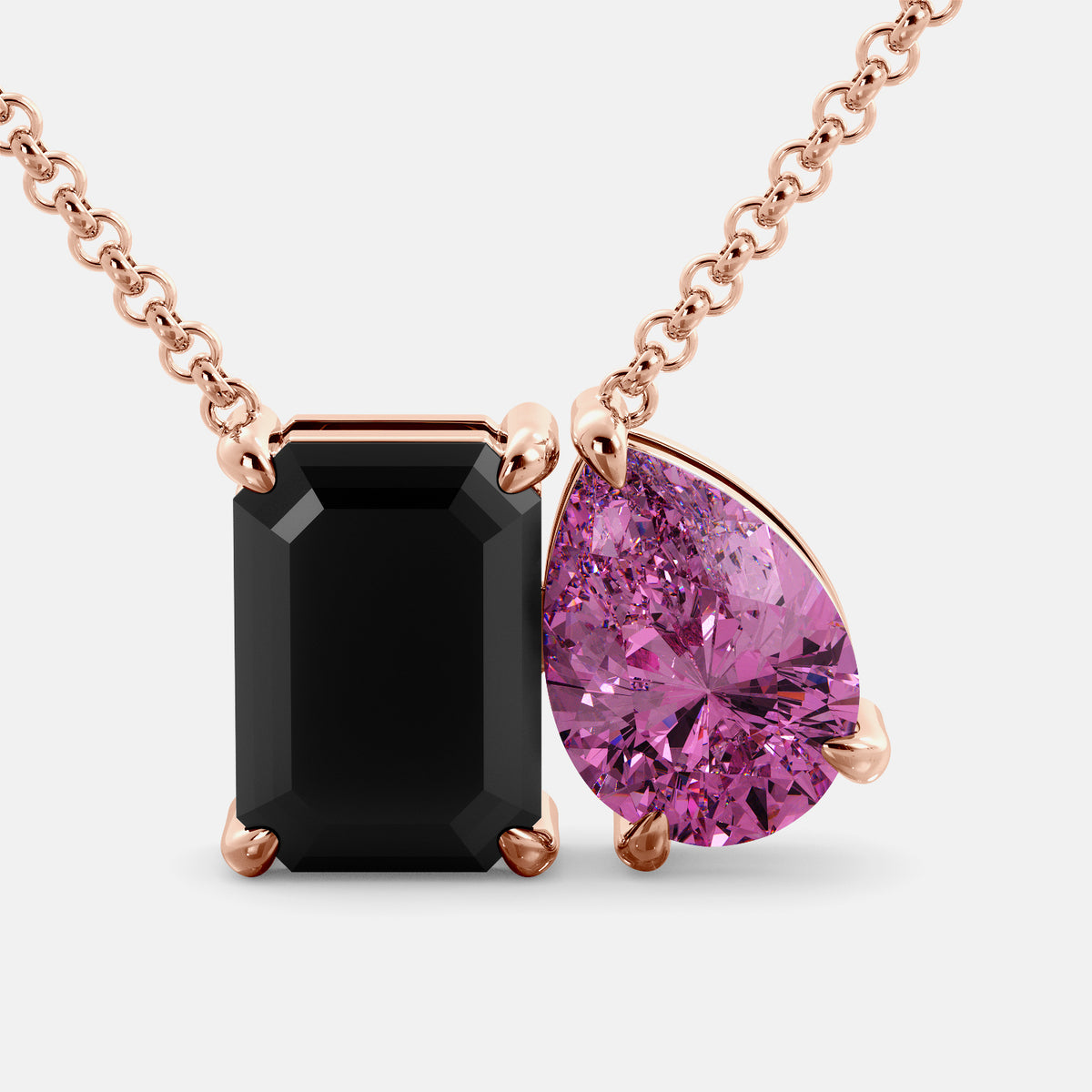 Onyx Toi et Moi Necklace
