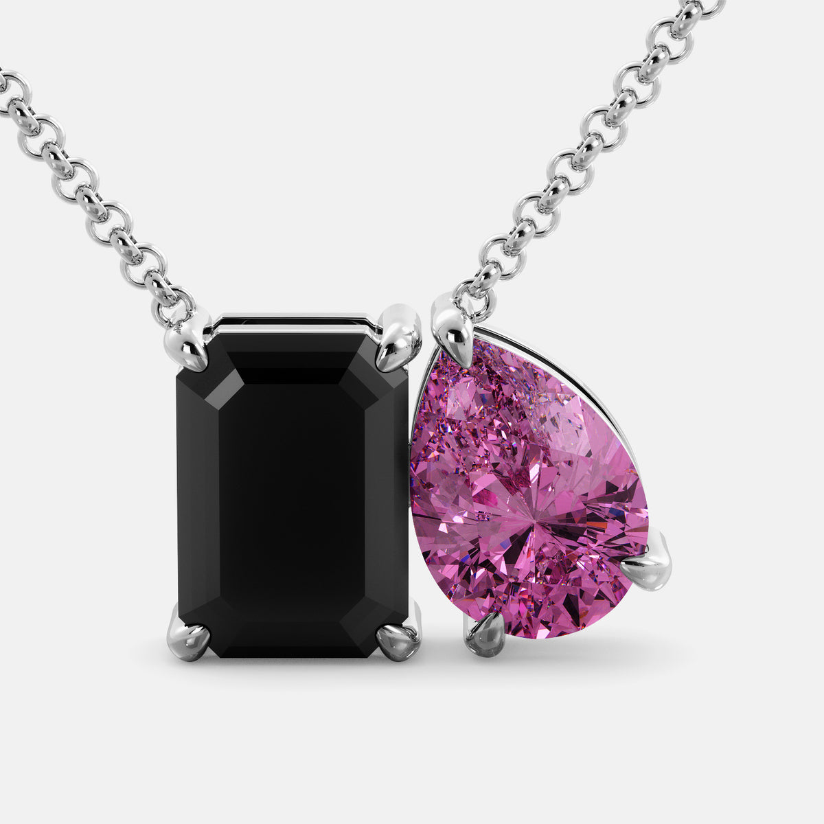 Onyx Toi et Moi Necklace