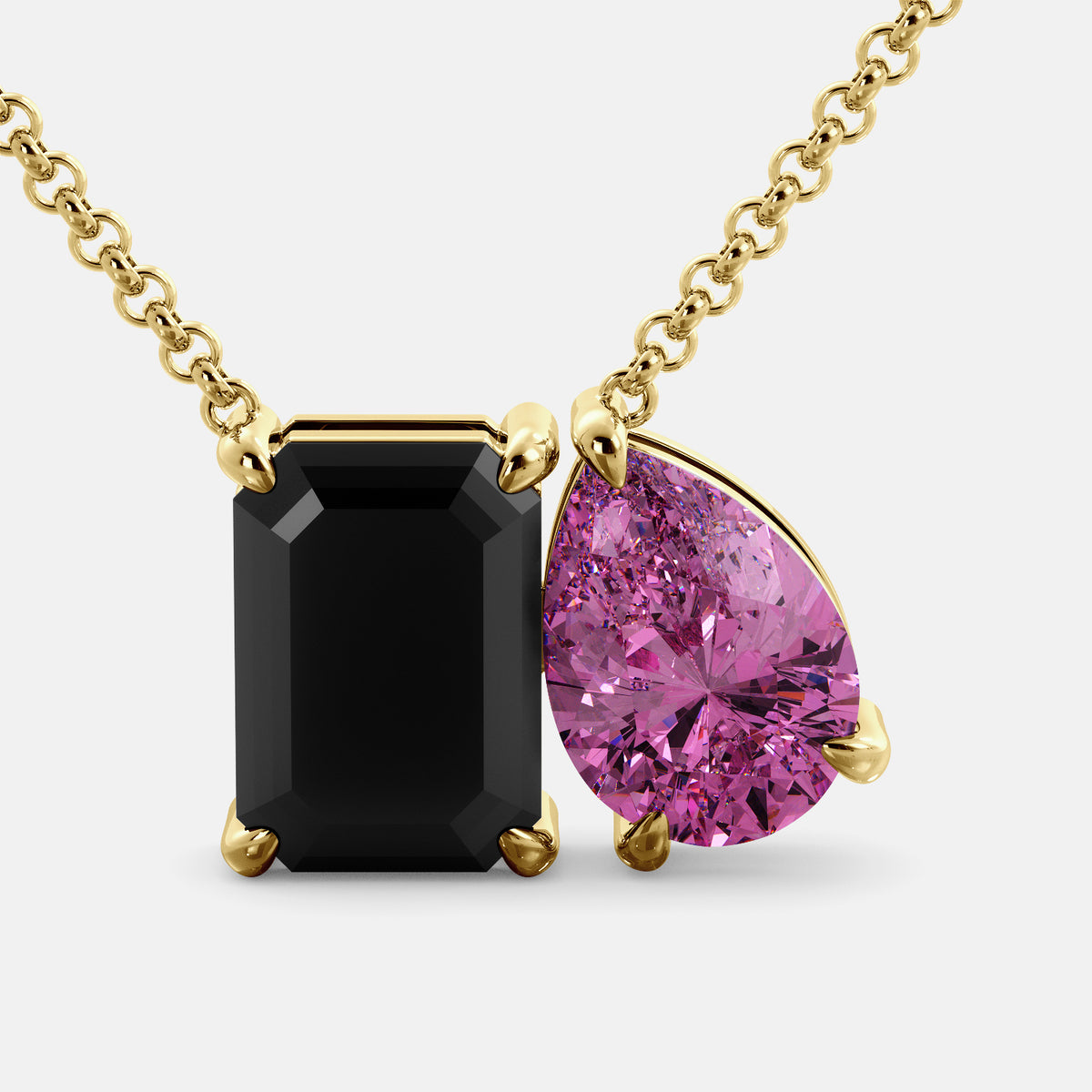 Onyx Toi et Moi Necklace